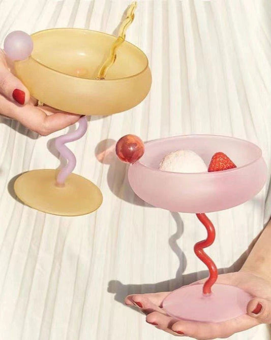 Whimsical Glass Cocktail Coupe